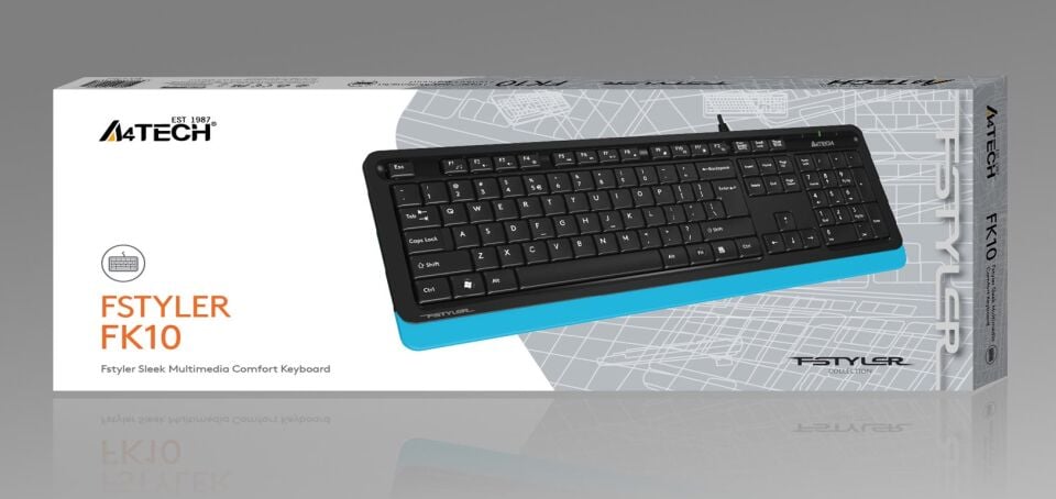 A4 Tech Fk10 Q Usb Fsytyler Mavi Tr Fn-multimedya Klavye