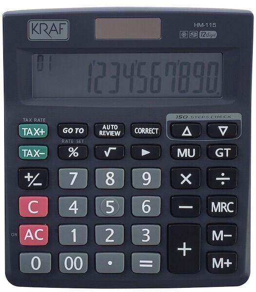 Kraf Hesap Makinası Masaüstü 12 Hane Tax Hm-115