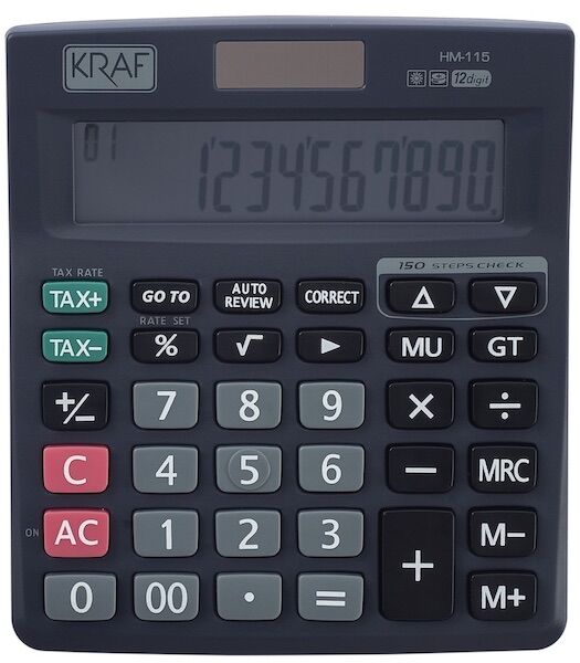 Kraf Hesap Makinası Masaüstü 12 Hane Tax Hm-115