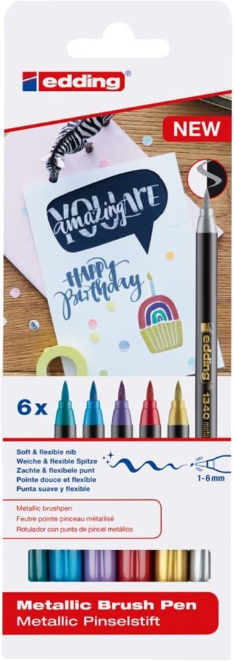 Edding Fırça Uçlu Kalem Metalik 6'lı Set (e-1340) Ed1340k699met