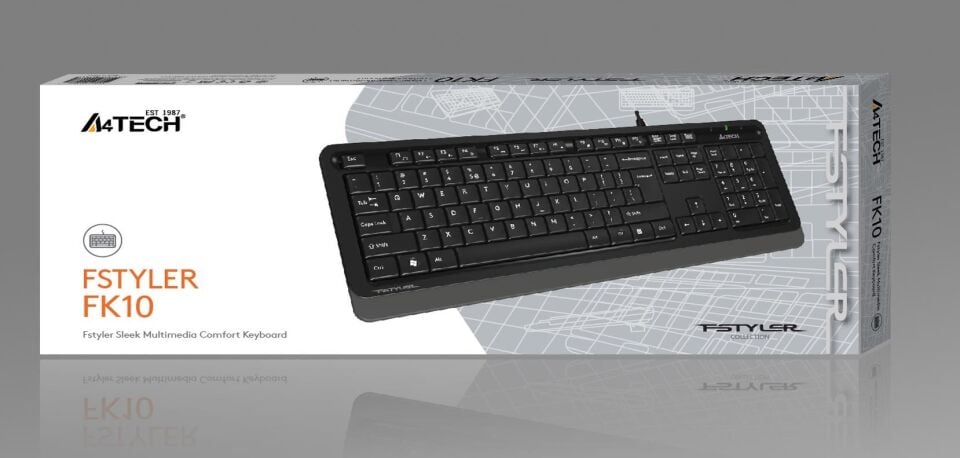 A4 Tech Fk10 Q Usb Fsytyler Gri Tr Fn-multimedya Klavye