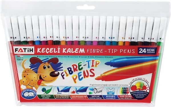 Fatih Keçeli Kalem 24'lü Max Yıkanabilir Pvc Fa-34050