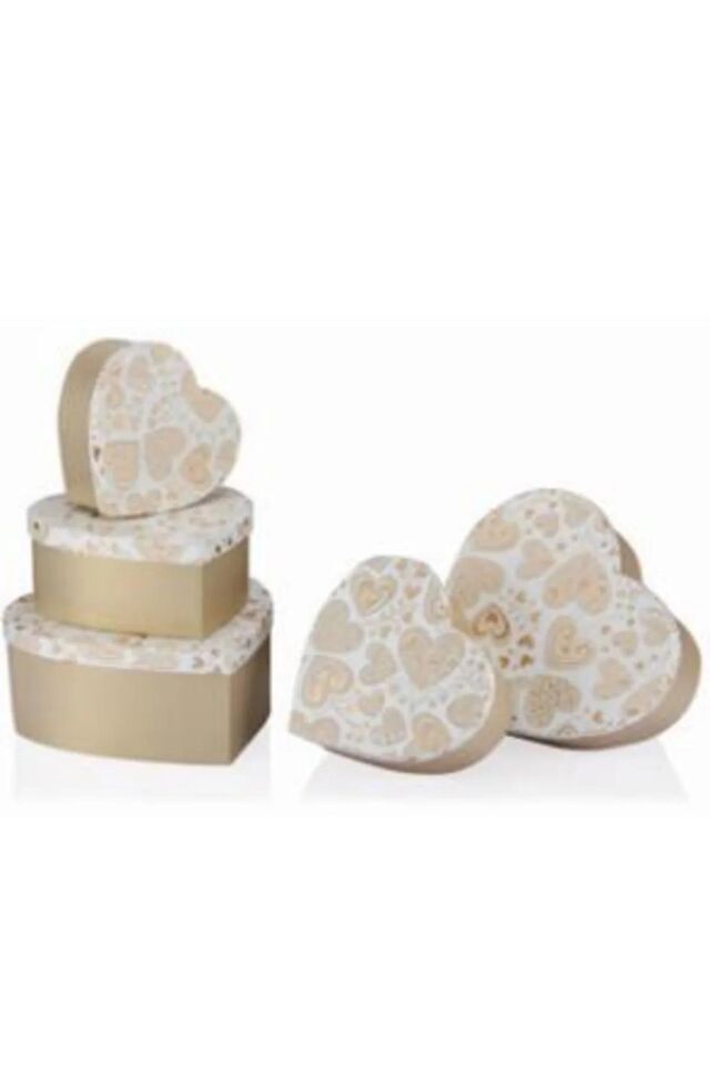 Gıpta Hediyelik Kutu Mone Bej Kalp Bx68320-1
