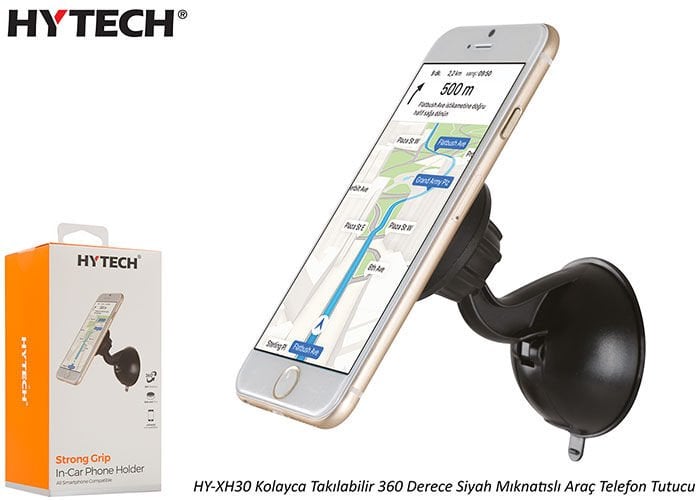 Hytech Hy-xh30 Kolayca Takılabilir 360 Derece Siyah Mıknatıslı Telefon Tutucu