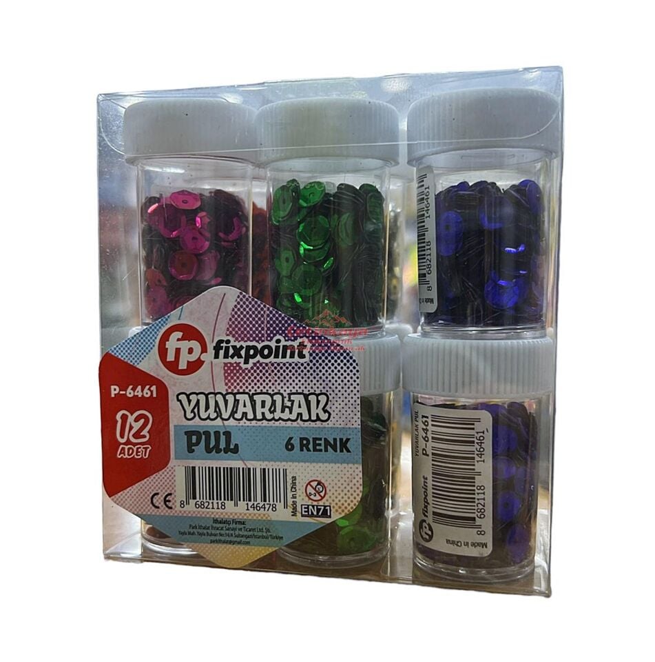 Fixpoint Yuvarlak Pul 6 Renk 12'li Paket P-6461