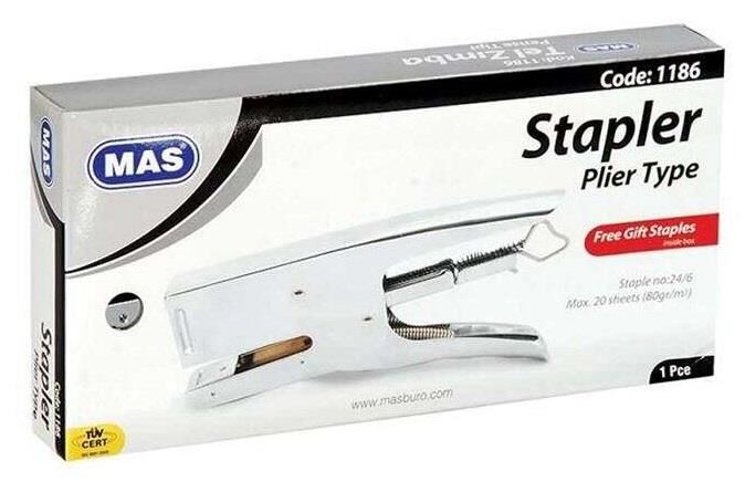 Mas Pens Tipi Zımba Makinası 24/6 Krom 20 Sayfa 1186