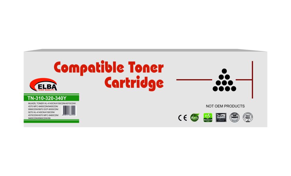 Ofispc Brother Tn-340y Muadil Sarı Toner Tn-310y-tn-320y 4150-4570-9460-9560