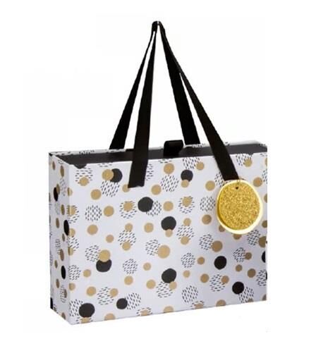 Gıpta Hediyelik Kutu Black White Gold Gıft Silindir Bx68940-2