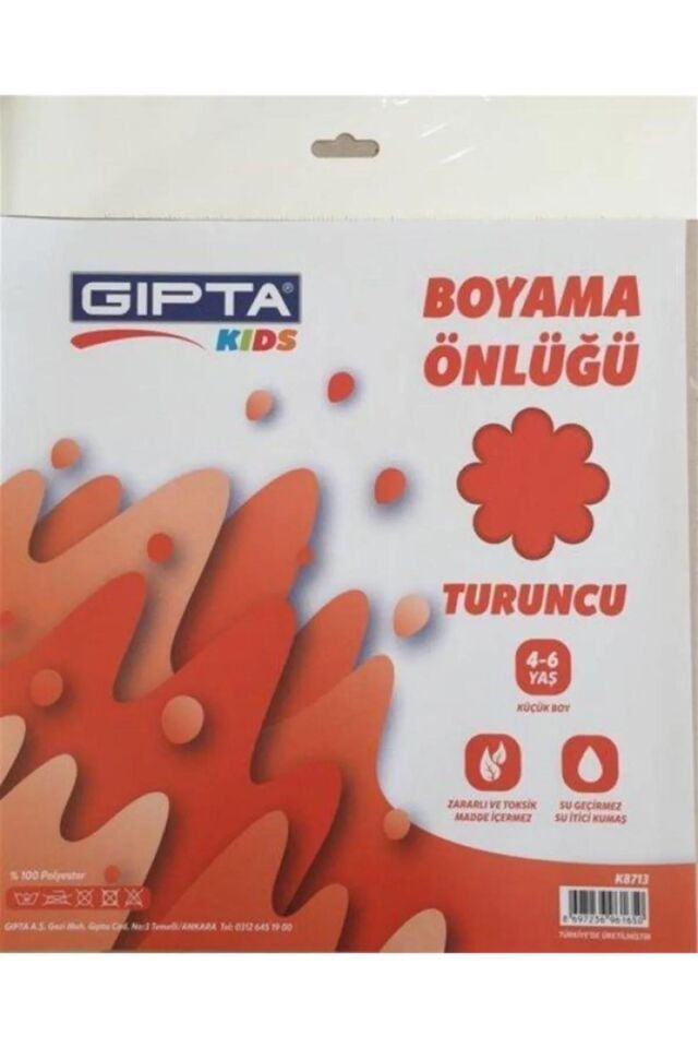 Gıpta Kıds Boyama Önlüğü 4-6 Yaş Turuncu 4-k872300-5001