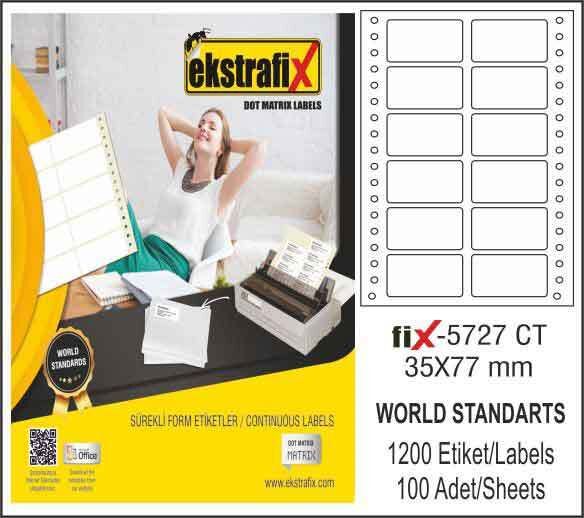 Ekstrafix (fix-5727 )bilgisayar Etiketi 35x77mq