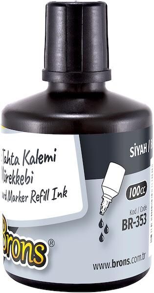 Brons Beyaz Tahta Kalem Mürekkebi 100 Cc Siyah Br-353