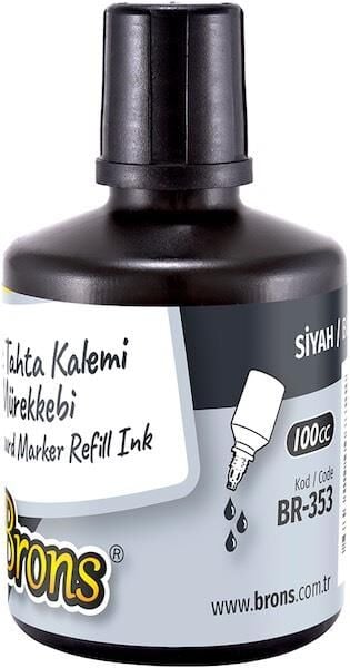 Brons Beyaz Tahta Kalem Mürekkebi 100 Cc Siyah Br-353