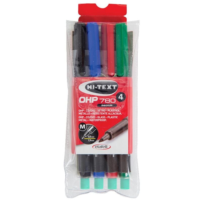 Hı-text Asetat Kalemi Medium 4'lü Set Ohp-780m4pvc