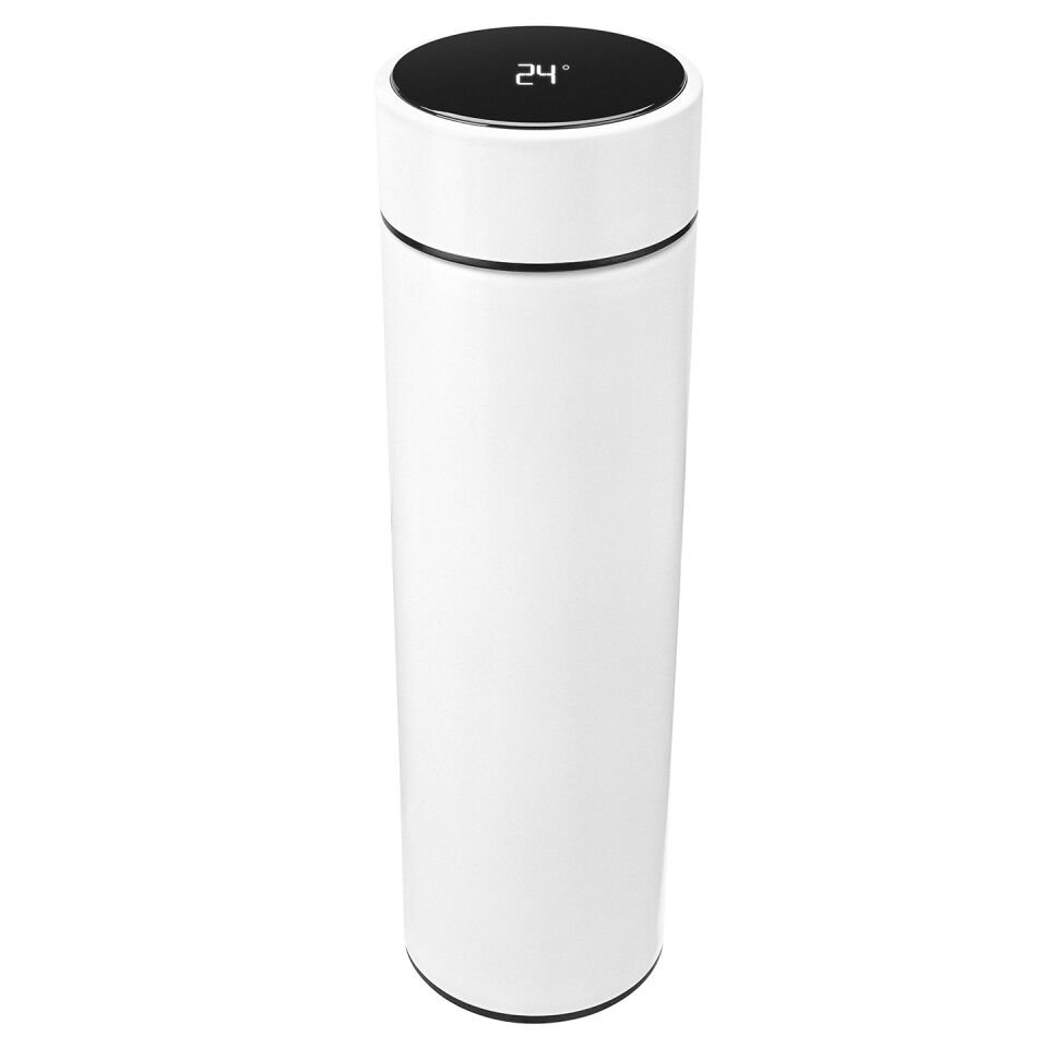 S-link Sl-tm01 Mat Beyaz 450ml Iç 304 Dış 201 Dijital Sıcaklık Göstergeli Termos
