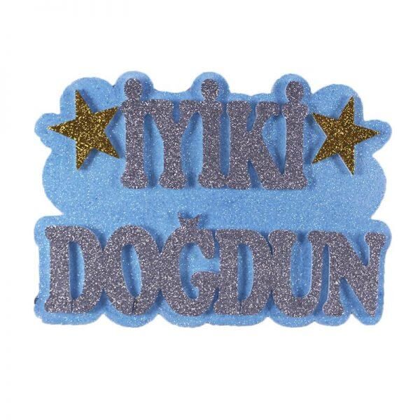 Nedi Strafor Dikdörtgen İyiki Doğdun Mavi 12045