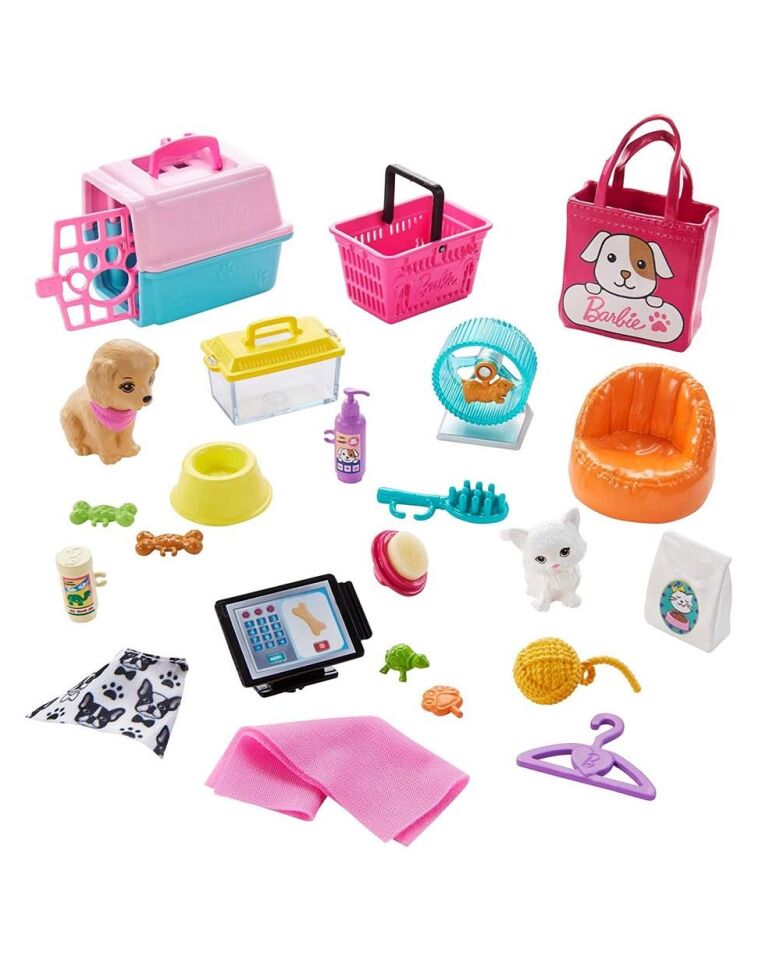 Barbie Bebek Ve Evcil Hayvan Dükkanı Oyun Seti Grg90