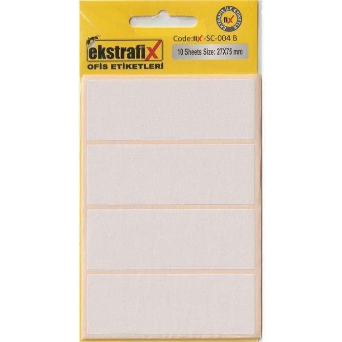 Ekstrafix Ofis Etiketi 10'lu Beyaz 27x75 Mm ( Sc-004 B )