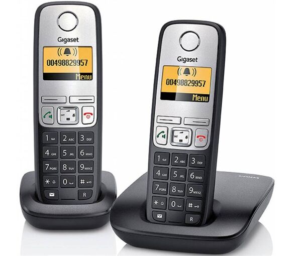 Gigaset A415 Duo 2 Li Siyah Telsiz Dect Telefon 100 Rehber Handsfree Işıklı Ekran