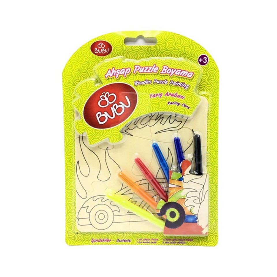 Bu-bu Puzzle Boyama 4 Model Yarış Arabası Ap0034