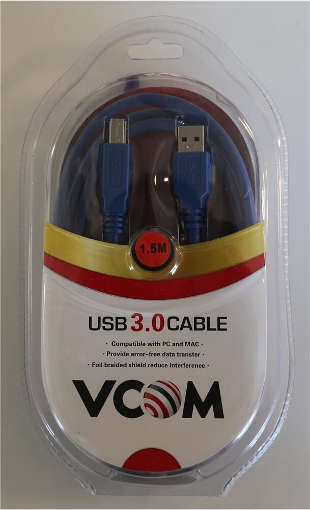 Vcom Yazıcı Kablosu 1,5 Mt Usb 3.0 Mavi Cu301