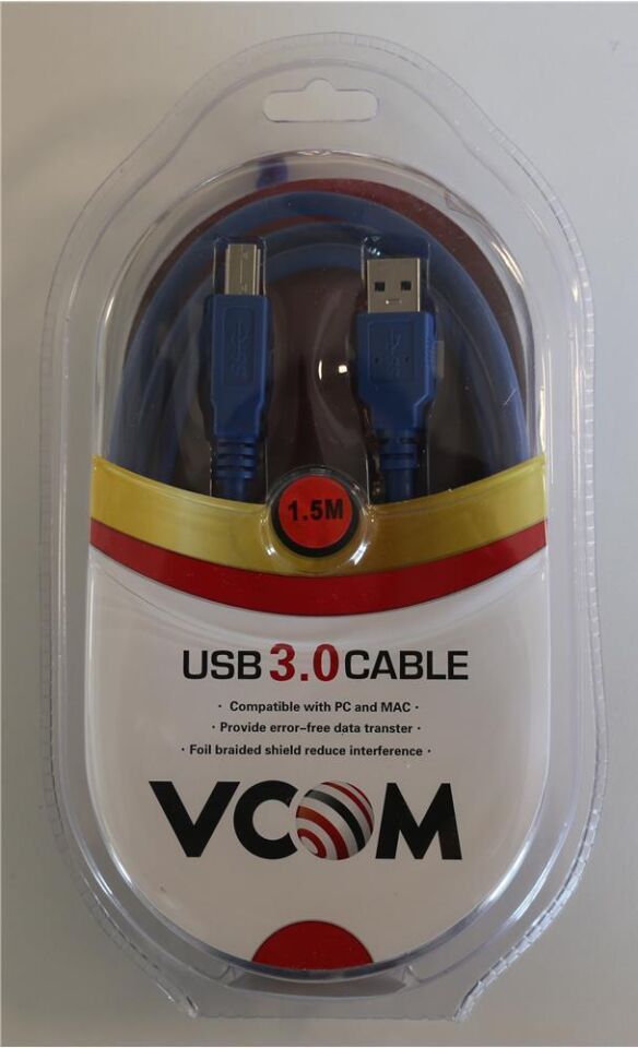 Vcom Yazıcı Kablosu 1,5 Mt Usb 3.0 Mavi Cu301