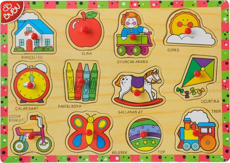 Bu-bu Ahşap Puzzle Oyuncaklar 12 Prç.ap0059
