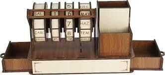 Şekilay Ahşap Kalemlik Takvimli 12408