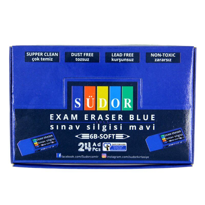 Südor Sınav Silgisi Mavi 24 Lü Er03