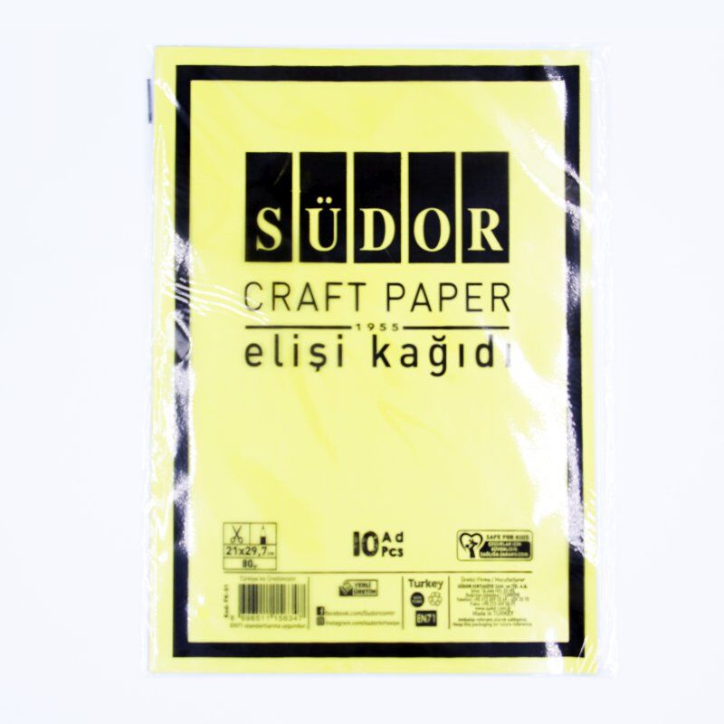 Südor Elişi Kağıdı A4 10'lu Paket 80 Gr Renkli Fk-01