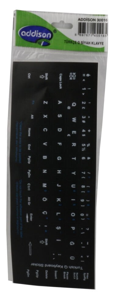Addison Türkçe Q Siyah Klavye Stıker 300161