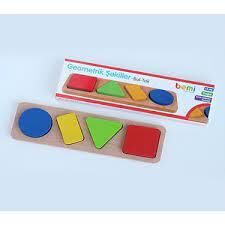 Bemi Ahşap Puzzle Geometrik Bloklar 9*28