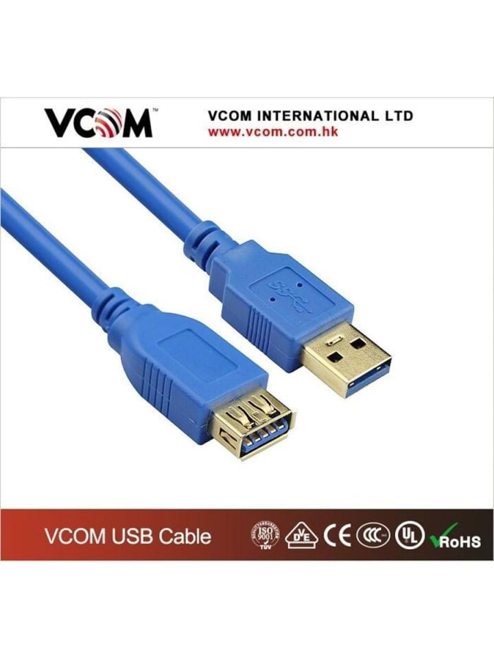 Vcom Usb Uzatma Kablosu 3.0 Mavi 1.5 Mt Cu302-1,5