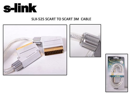S-link Slx-525 Scart To Scart 3mt Gold Metal Kablo