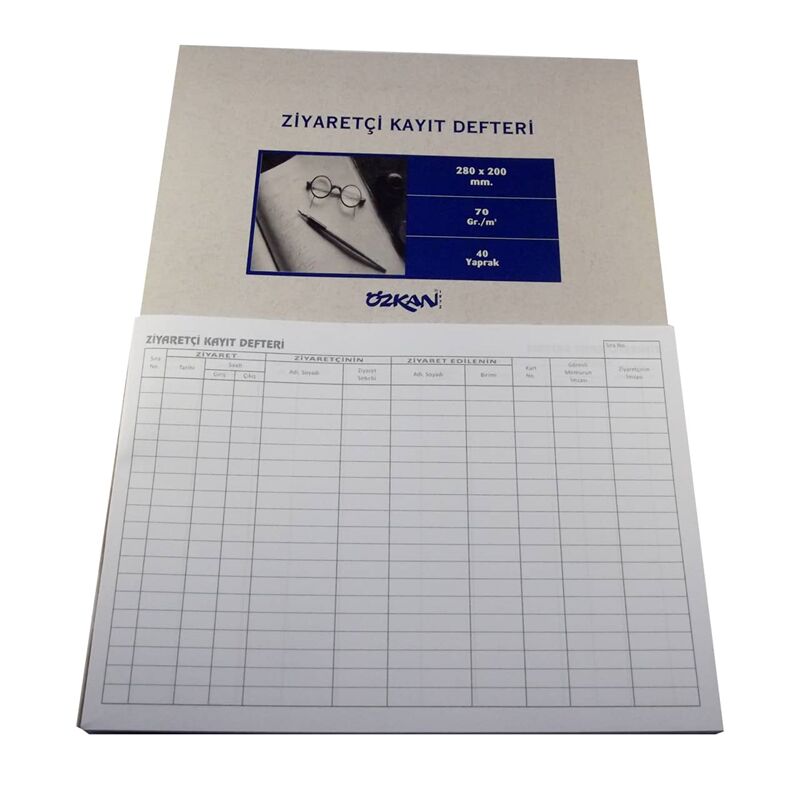 Özkan Ziyaretçi Kayıt Defteri K. Kapak 40 Ypr G0552 G0552