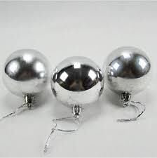 Nedi Ağaç Süsü Top 10 Cm 4 Lü Nedi-1004s Gümüş