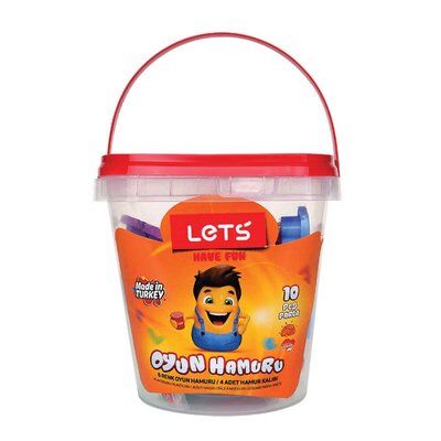 Lets Oyun Hamuru 6'lı 240 Gr. Pls. Kovalı L8700