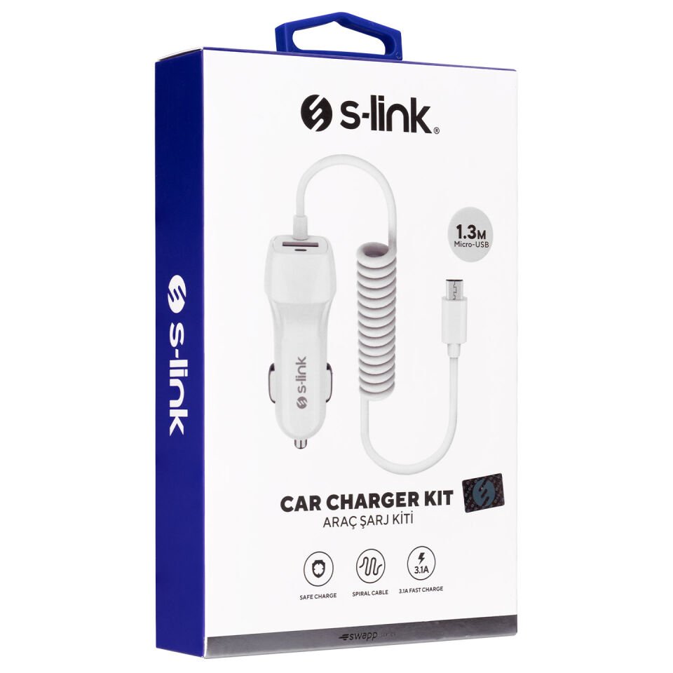S-link Swapp Sw-c535 1 Usb + Micro Usb 12-24v 3.1a Kablolu Araç Şarj Cihazı
