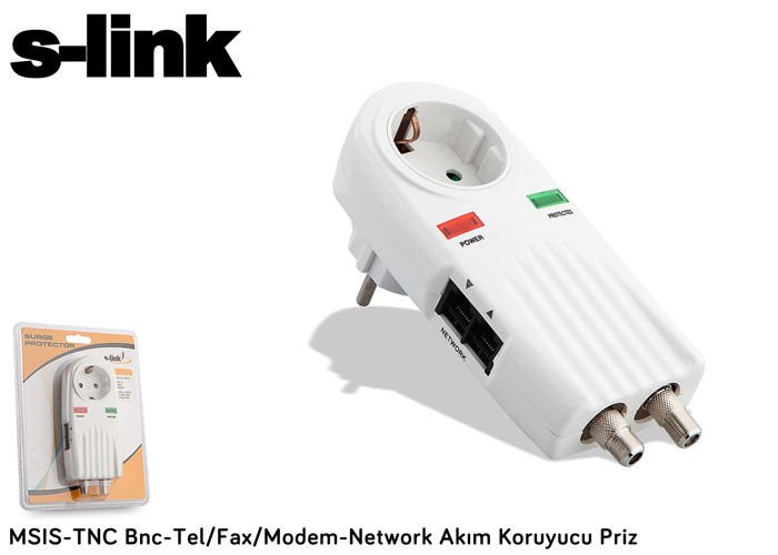 S-link Msis-tnc Bnc - Tel-fax-modem - Network Akım Koruyucu Priz