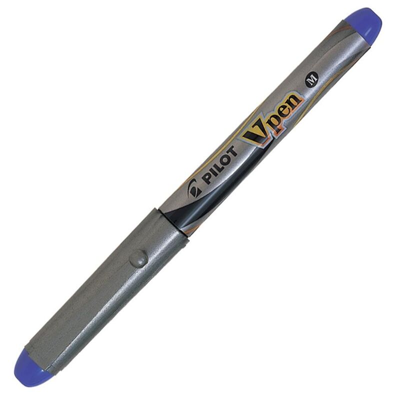 Pılot V Pen Silver Dolma Kalem - Mavi Svp-4m-l