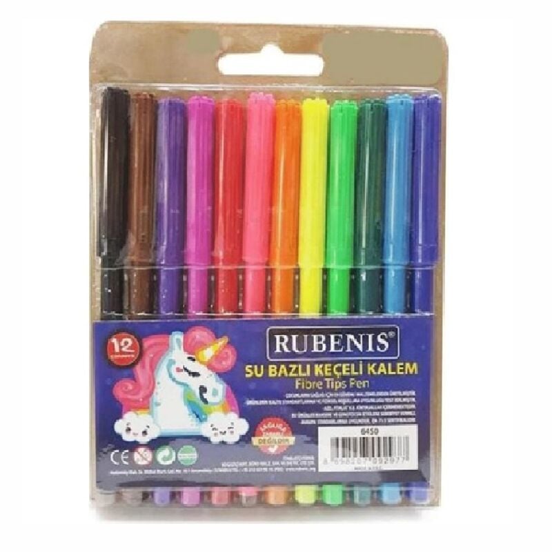 Rubenis Keçeli Kalem 12'li Su Bazlı Pvc 6450