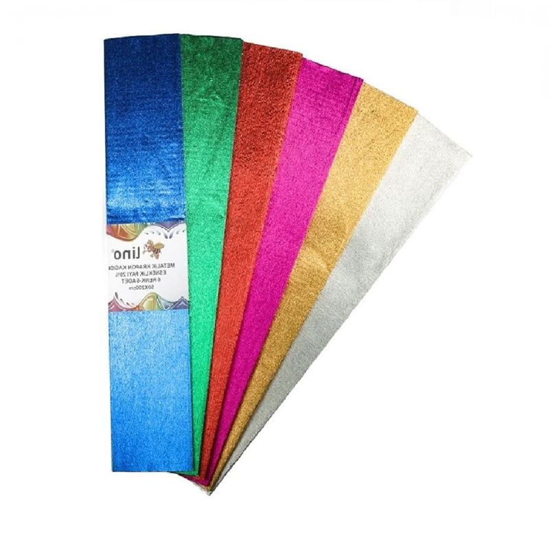Lino Lüx Metalik Krapon Kağıdı 6 Renk 6'lı 50x200 Cm Pa-015a