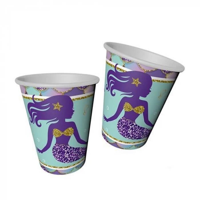 Balonevi.pırıltılı Denizkızı Kağıt Bardak 220/240 Cc (8 Ad)