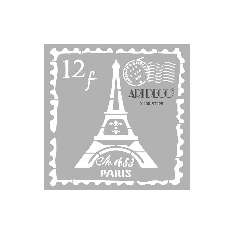 Artdeco Stencil 30x30cm Paris Posta Pulu 128 Lv-y-100-st128