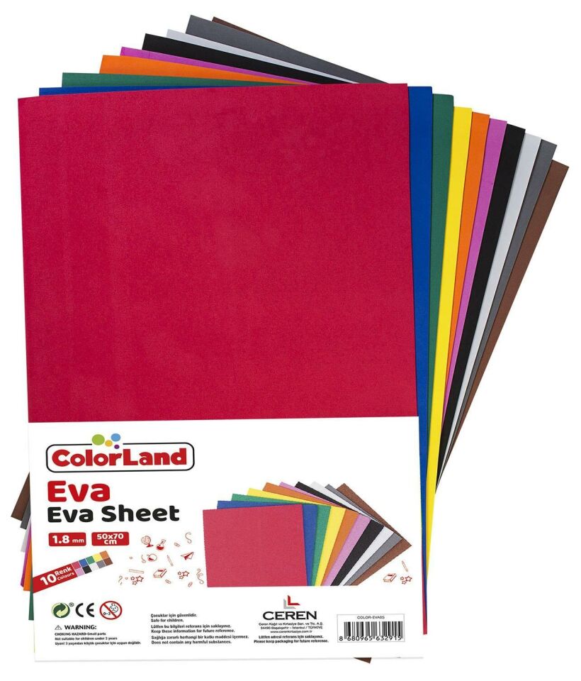 Colorland Eva 50x70 Cm 10'lu Renkli Eva-05