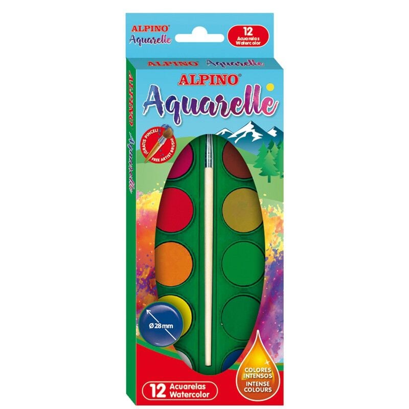 Alpino Sulu Boya 12'li Fırçalı Aq-01