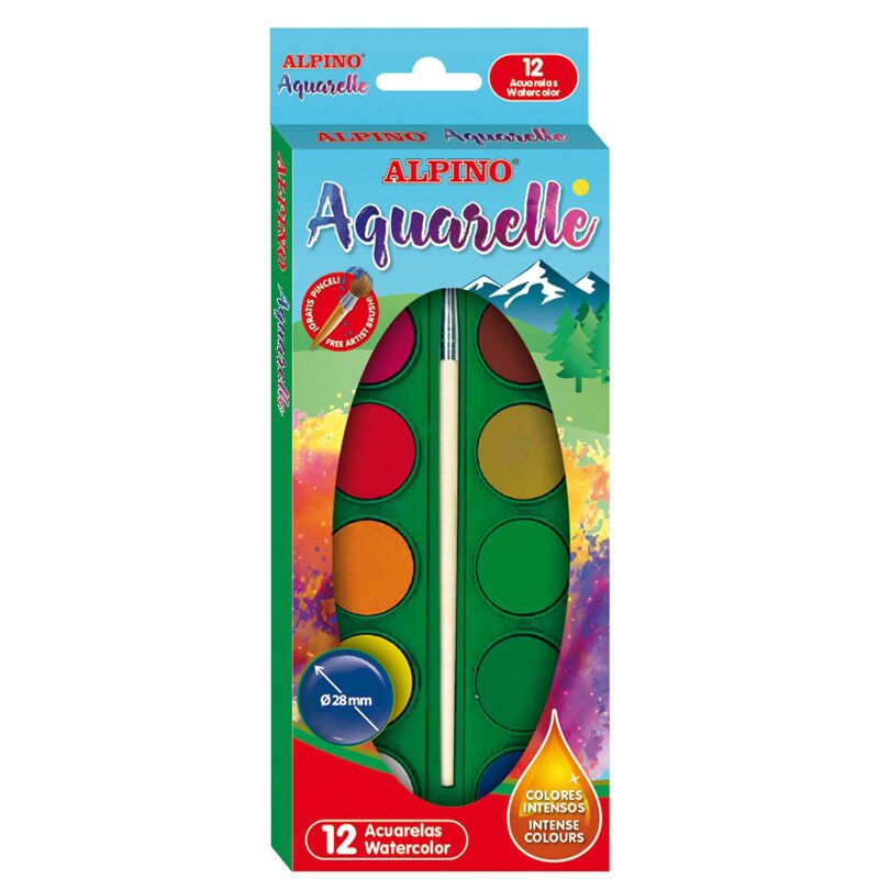 Alpino Sulu Boya 12'li Fırçalı Aq-01