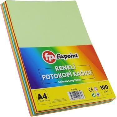 Fixpoint Renkli Fotokopi Kağıdı 100'lü Renkli Karışık P-6683