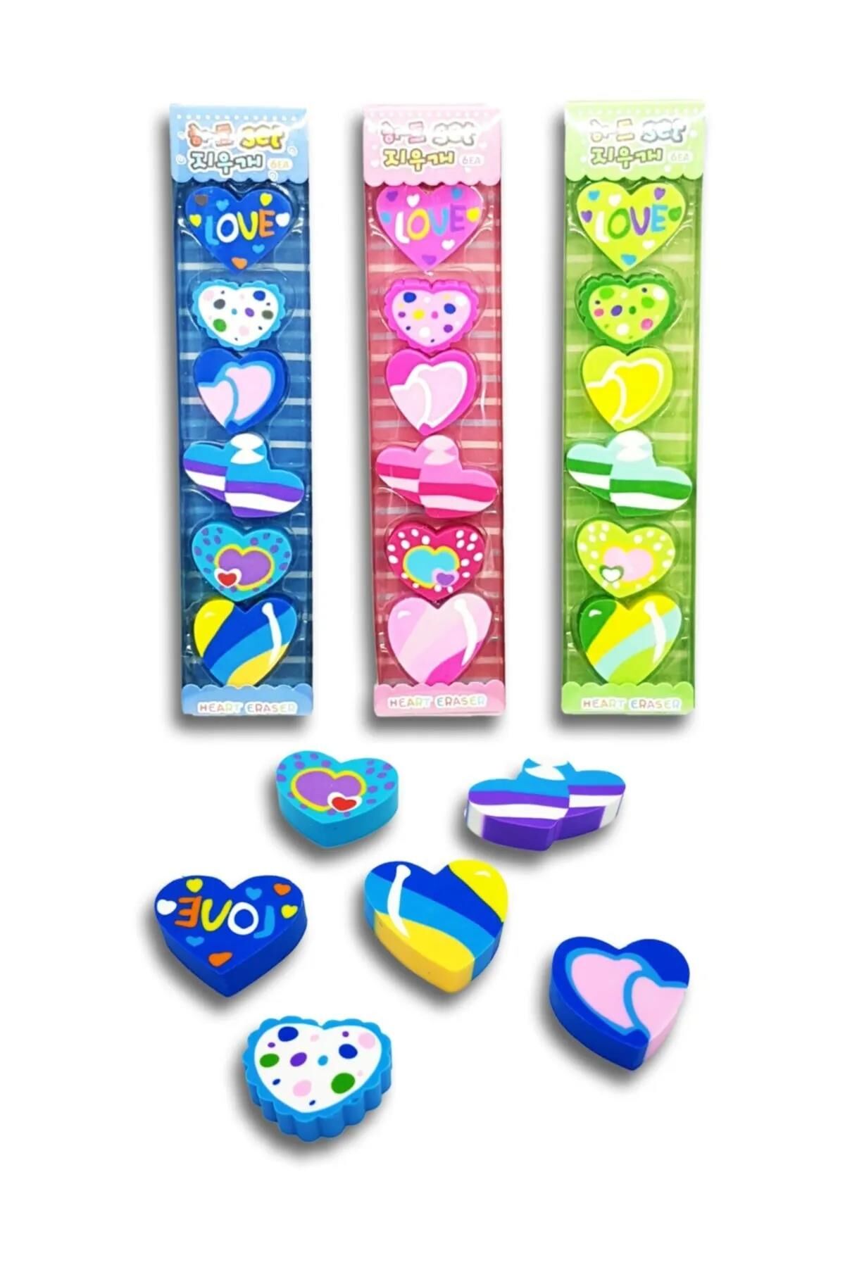 Unicus-uzun Kutulu Kalpli Silgi 5li Set 18'li Ex-16500