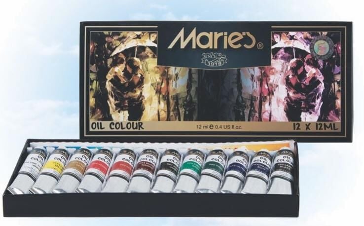 Maries Yağlı Boya 12 Ml Tüp 12'li Set E-1381b