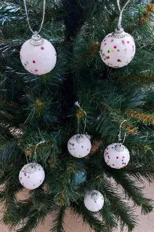 Nedi Ağaç Süsü Karlı Top 4 Cm 6 Lı Nedi-as20